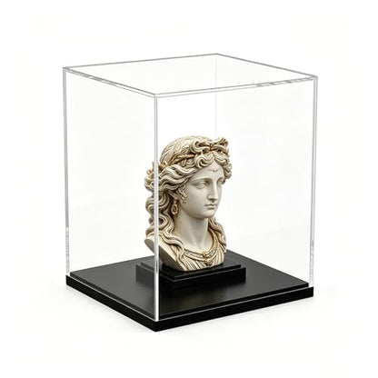 Acrylic Display Case, Clear Acrylic Display Box for Diecast Models, Dustproof Showcase with Black Base for Spaceships & Figures, No Assembly, 5.9 x 5.9 x 8.2 Inch - size: 5.9 x 5.9 x 8.2 Inch