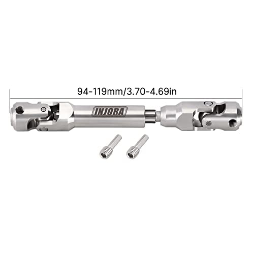 INJORA Drive Shaft Stainless Steel Heavy-Duty Driveshafts for Axial SCX10 90046 AXI03007 TRX4 Redcat Gen8 1/10 RC Car Crawler Upgrade(94-119mm) - size: 94-119mm