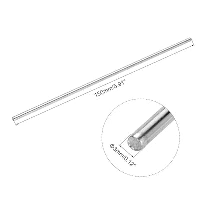 MECCANIXITY 10pcs 3mmx150mm Toys Shaft Round Rod Axles Drive Shaft Iron Shaft for DIY RC Car Truck Boat Helicopter Model Part, Silver - size: 3mmx150mm