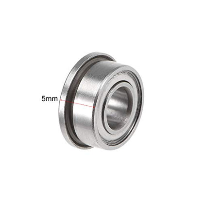 uxcell F685ZZ Flanged Ball Bearing 5mmx11mmx5mm Double Shielded Chrome Steel Deep Groove Bearings 10pcs - size: 5x11x5mm