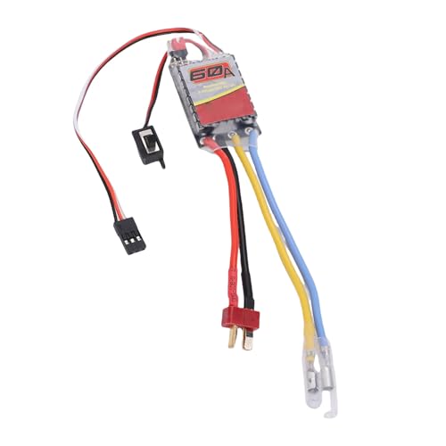 Dpofirs Electronic Speed Controller 60A Brushed ESC | T Plug Design for RC Car Boat Truck Crawler Fits 540 550 380 370 Motors
