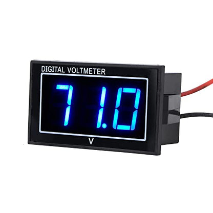 Waterproof Voltage Meter,Blue LED Digital Display Volt Gauge DC5-130V | 12V 24V 36V 48V 60V 72V Golf Cart,Car, Motorcycle，Boats Battery Meter