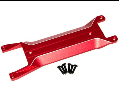 Chassis Brace Plate Compatible with 1/16 Traxxas Mini Maxx Upgrade Monster Truck Rc Car Aluminum Alloy Part Replace(Red) - color: Red