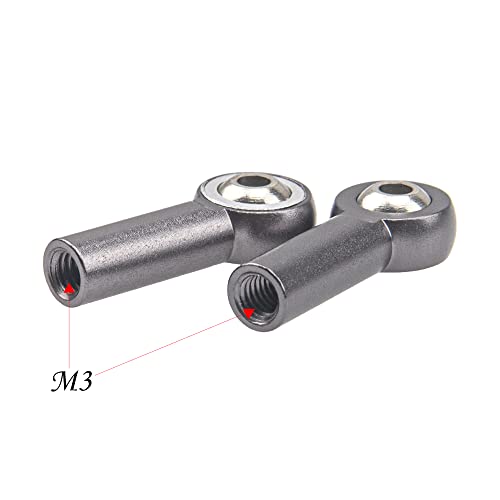 10Pcs ShareGoo M3 Tie Rod End Ball Head Holder Link 3mm Thread Ball Joint Compatible with Redcat HSP Traxxas Axial 1/10 RC Car Truck Boat DIY Robot Airplane,L26mm (Titanium)