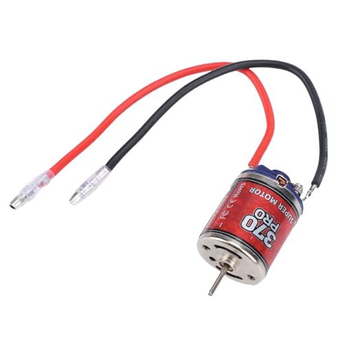 Drfeify RC Motor, 370 Brushed Motor with Stainless Steel Casing, 45T 2.3mm D Shaft, Strong Magnetic Force Low Heat Generatio for RC Car Boat
