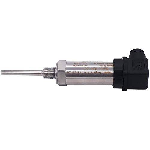 TWTADE Industrial Temperature Sensor Temperature Transmitter -50°C~+150°C, 2-Wire 4-20mA Signal Output 1/4" NPT, Male Thread, Probe Rod Length: 30MM