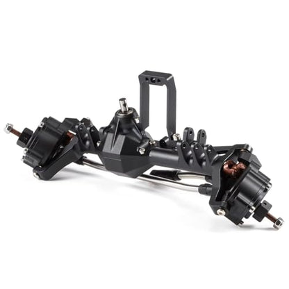 T3V1 Carbon Fiber LCG Chassis Kit RC Performance Carbon LCG Chassis Kit and Link Kit Capra Portal Axle ESC Battery Servo Plate (Black Axle Set) - color: Black Axle Set