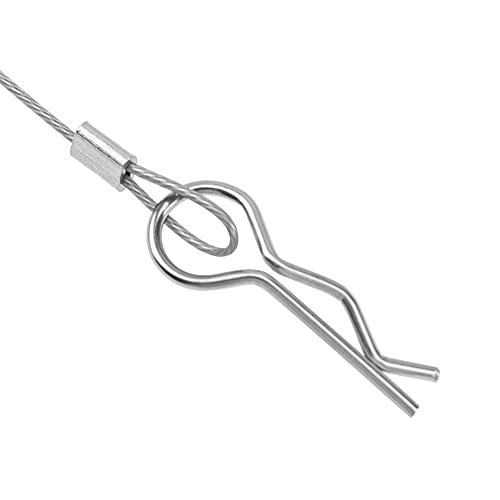 8Pack ShareGoo Metal Clip R Pin Rod with Steel Anti-Lost Rope RC Body Shell Clip Wire Compatible with 1/8 1/10 Traxxas HSP Arrma Axial Redcat Tamiya HPI RC Car Truck Crawler (Silver) - color: Silver