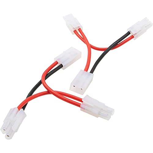 2Pcs HIRCQOO RC Car Serial Series Cable Adapter Compatible with XT90 Large Tamiya Traxxas EC5 XT60 EC3 T Plug for RC Truck Boat Lipo Battery ESC (Tamiya Plug 1 Female to 2Male Connector) - style: Tamiya Plug 1 Female to 2Male Connector