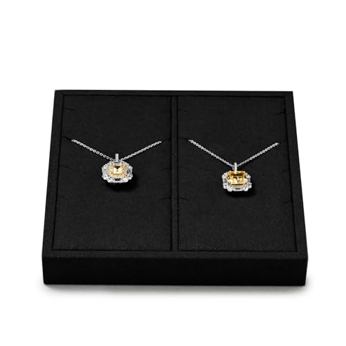 Oirlv Microfiber Jewelry Chain Display Tray Black | Black Microfiber Tray, 5.51"X5.51"X0.79", Soft Material Protects Chains, Elegant Black Backdrop, Keeps Necklaces Organized - style: P13704