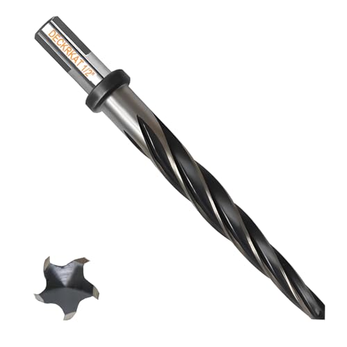 1/2" Reamer Drill Bit for Metal, M2 HSS Taper Reamer for Steel, Alloy, Wood, Plastic to Align, Enlarge Holes – 5-Spiral Flutes, 1/2" Non-Slip Shank, 12mm Car Reamer, Bridge Construction Reamer - size: 1/2 in