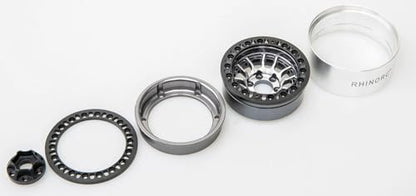RhinoRC MOZA 1.9 Inch Negative Offset Aluminum Wheel Rim, 4PCS RC Beadlock Wheels for 1/10 RC Crawler Axial SCX10 RR10 Wraith TRX4 TRX-6 (WH1906) - color: Wh1906