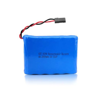 KBT 6V 2000mAh NIMH Rechargeable RC Battery, AA 5S1P High Capacity Side by Side Battery Pack with Hitec Connector for RC Receivers, RC Vehicles, RC Aircrafts, Toys and Tools