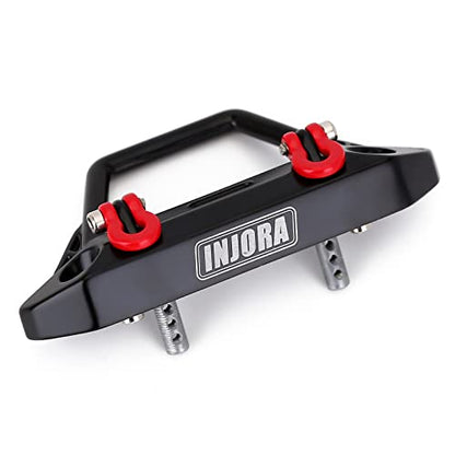 INJORA Metal Front Bumper with Lights for 1/24 SCX24 Wrangler Gladiator（B） - color: Bumper B
