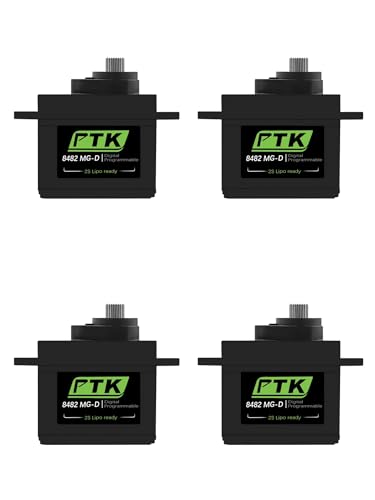 PTK 8482 MG-D 16g Metal Teeth Digital Servo Remote Control Model Airplane Car Steering Fixed Wing HS82MG (4pcs) - style: PTK 8482-4pcs