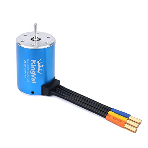 KingVal Replacement 3650 3900KV Sensorless Brushless Motor Shaft 3.175mm with 60A Brushless ESC Compatible with 1/10 RC Car - size: 3900KV+60A