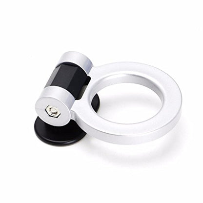 x xotic tech JDM Track Racing Style Bumper Trailer Tow Hook Ring Decoration Sticker Universal Fit All Car Truck SUV,Silver - color: Silver