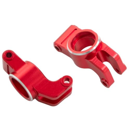 Aluminum Front Steering Block Knuckles & C-Hubs Caster Blocks & Rear Hubs for ARRMA 1/18 Granite Grom,1/14 Typhon GROM,1/16 Gorgon Quake GROM Monster Truck Upgrades Parts 4 PCS/Set (Red)