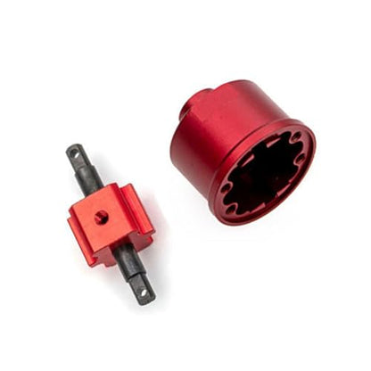 Metal Differential Locker Spool Lock Straight Shaft with Shell RC Ungraded Parts for TRAXXAS Slash Rustler 1/10 4WD 4x4 HuanQi 727 Off-Road RC Car, Red - color: Red