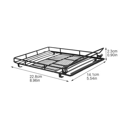 Car Roof Luggage Bracket for Crawler Black Storage Shelf for Simulation Accessories Practical Design for Easy Mounting and Strong Fixation - size: 22.8X14.1cm