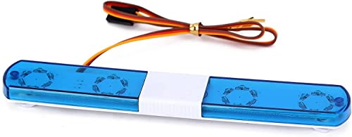 RC Car Alarming Light,WONFAST Multi-Function LED Police Night Light Bar Flash Lamp Compatible with 1/8 1/10 1/12 1/24 RC Model Car for HSP TRX4 Tamiya CC01 Axial SCX10(145mm-Blue) - color: 145mm-Blue