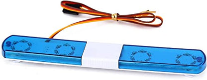 RC Car Alarming Light,WONFAST Multi-Function LED Police Night Light Bar Flash Lamp Compatible with 1/8 1/10 1/12 1/24 RC Model Car for HSP TRX4 Tamiya CC01 Axial SCX10(145mm-Blue) - color: 145mm-Blue