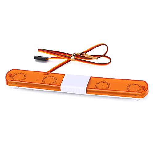Multi-Function LED Police Flash Light Bar Lamp for 1/10 1/8 1/12 RC Model Car WPL D12 HSP TRX4 Tamiya CC01 D90 SCX10 (145mm Orange) - color: 145mm Orange