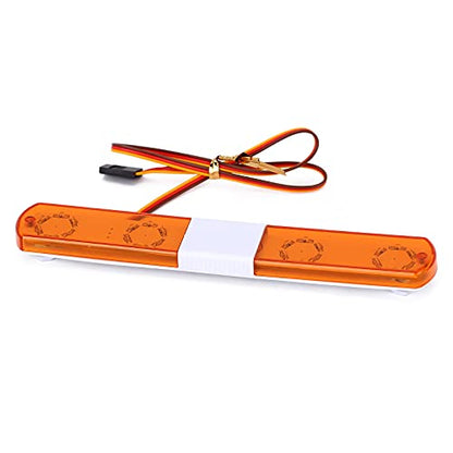 Multi-Function LED Police Flash Light Bar Lamp for 1/10 1/8 1/12 RC Model Car WPL D12 HSP TRX4 Tamiya CC01 D90 SCX10 (145mm Orange) - color: 145mm Orange