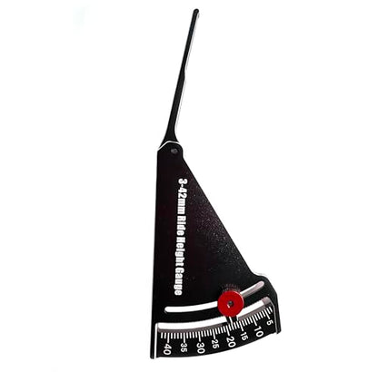 RC Car Ride Height Gauge Adjustable 3-42mm RC Wheel Height Rim Camber Gauge | Wide 3-42mm adjustable range for height&rim camber, durable alloy construction, clear sliding markings, compact pit-side tool