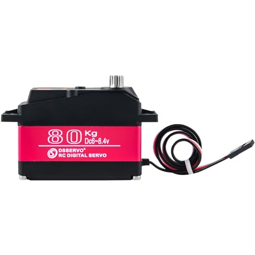 80KG High Torque RC Servo DS5180, Large Size PWM Control Servo, Stainless Steel Gear, 270° Control Steering Motor for 1/5 RC Vehicles, Crawlers, Robots, Boats - style: 80KG - 270 Degree