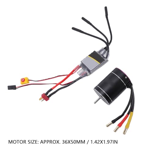 Generic Brushless Motor ESC Combo 3300KV 75A, High Speed RC Motor Set with Design for 1/10 1/8 RC Cars Boats