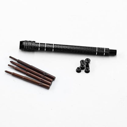 1/30 RC Screwdrivers Set H1.3 Hex T4 Plum Phillips 1.5mm 2.0mm Precision Bits With M2 Nuts Screw Driver Repair Tool Kit For 1:30 1:32 Crawler Car Axial SCX30 0.7" Tires Wheels (Black) - color: Black