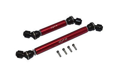 Axial 1/10 SCX10 III JT Gladiator (AXI03006) Upgrade Parts Steel + Aluminum Front + Rear Cvd Drive Shaft - 2Pc Set Red