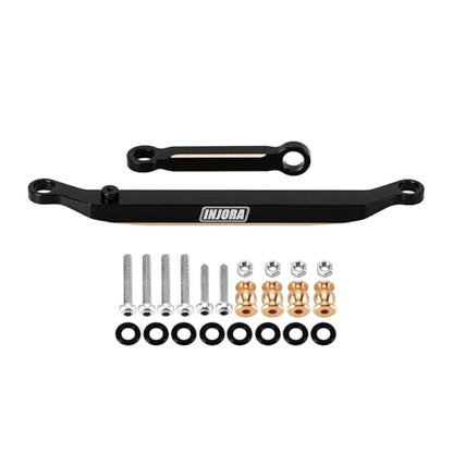 INJORA Black Brass Steering Links 14g for 1/24 RC Axial SCX24 Upgrade - color: Black