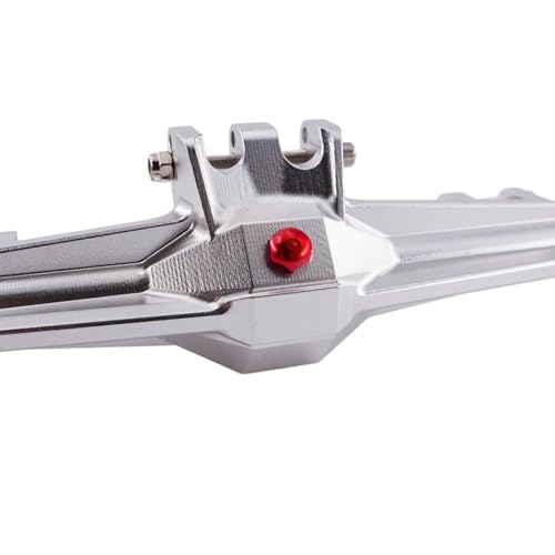 CNC Aluminum Rear Axle Assembly for 1/10 RC Crawler, Metal Axle Housing Upgrade Part for H10 RC Crawler (Black/Silver) (Silver) - color: Silver
