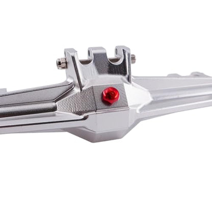 CNC Aluminum Rear Axle Assembly for 1/10 RC Crawler, Metal Axle Housing Upgrade Part for H10 RC Crawler (Black/Silver) (Silver) - color: Silver