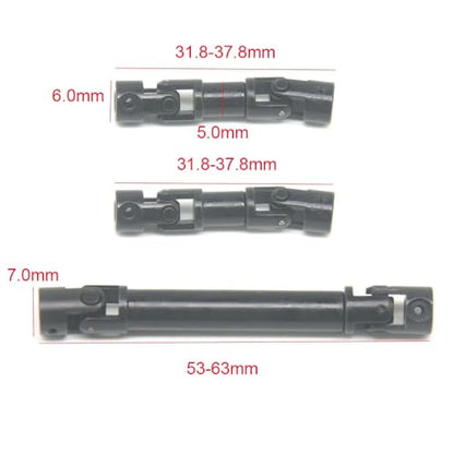 Titanium LCG Chassis Frame Kit with Brass Skid Plate, Steel Driveshaft, Aluminum Links for Axial SCX24 1/24 RC Crawler