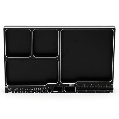 Magnetic Screw Tray Aluminum Alloy Magnetic Parts Tool Tray Adsorption Tool for RC Model Toy Repair Mat Bandejas - color: Black