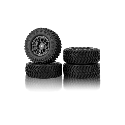 SCX24 Wheels and Tires 1.0 Beadlock Wheels 104g 50MM Soft Sticky Tires with Counterweight Ring for Axial SCX24 FMS FCX24M FCX24 Upgrades 1/24 RC Crawler - style: 104g