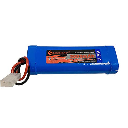 7.2v 3800mAh Ni-Mh Rechargeable RC Replacement Battery with Standard Tamiya Connector (1 Pack Battery with 1 Charger) - color: 1 Pack Battery with 1 Charger