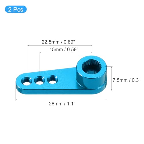 MECCANIXITY Aluminum Alloy 25T Steering Servo Single Arm Horn Blue for DIY RC Car/Boat/Airplane Boat Accessories 2 Pcs - color: Blue