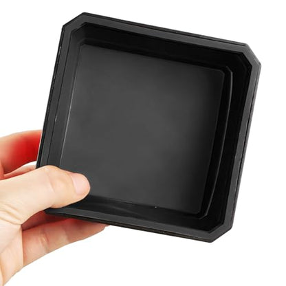 Collapsible Magnetic Parts Tray Set, Silicone Foldable Square Tool Bowls for Screw, Nuts & Small Metal Parts, Dual-Sided Magnet Base Auto Tool Organizer, Universal for Vehicles (Black) - color: Black