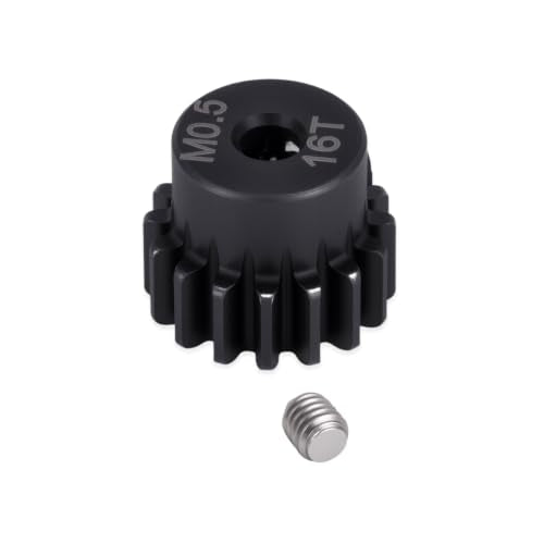 0.5M Pinion Gear Set 14T-18T, 2mm Bore Hardened Steel Motor Gears with Set Screws, 5PCS RC Gear Set Compatible with Losi Micro-B 1/24 1/28 RC Cars
