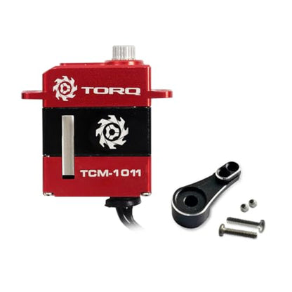 Helidirect TORQ Full CNC Case Metal Gear Coreless Servo for TRX4M 1/18 RC Crawler Upgrades Parts - Remote Control Car, RC Crawler Car Electronics (TCM-1011 for TRX4M/TRX4MT with Servo Horn)
