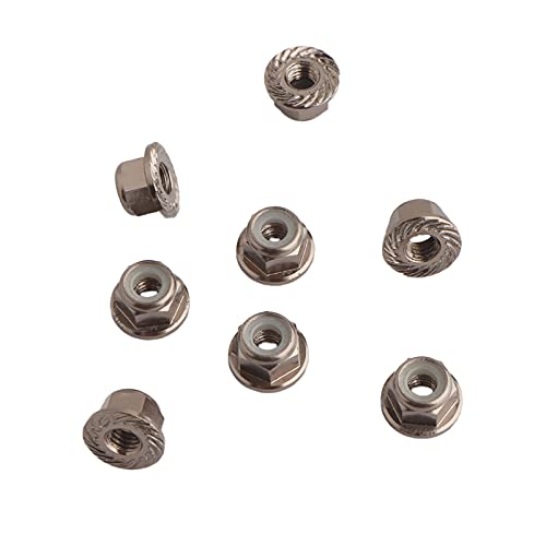 8PCS Flange M4 Lock Nuts Serrated Nylon Self-Tightening Aluminum M4 Wheel Hardware for Axial HPI TLR ECX Model RC Car Vehicles Upgraded Replacement Parts (Titanium) - color: Titanium