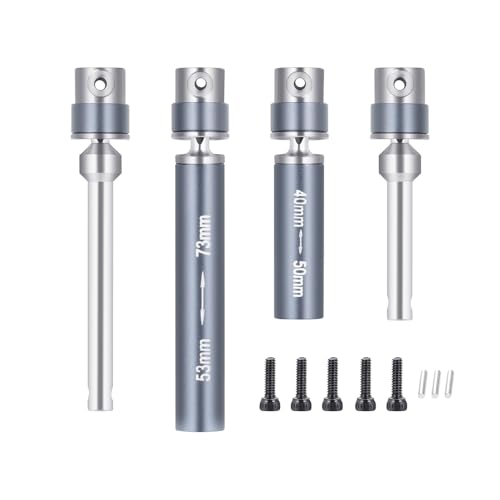 Steel RC Center Drive Shaft 40+53mm Driveshaft for 1/24th AXIAL SCX24 AXI00001 C10 AXI00002 JLU AXI00006 Bronco RC Crawler Car Upgrade Parts - color: Silver