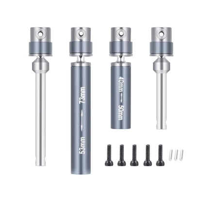 Steel RC Center Drive Shaft 40+53mm Driveshaft for 1/24th AXIAL SCX24 AXI00001 C10 AXI00002 JLU AXI00006 Bronco RC Crawler Car Upgrade Parts - color: Silver