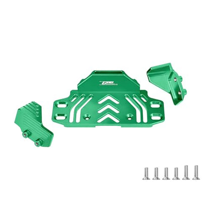GPM 6061-T6 Aluminum Battery Tray Set for 1/10 Axial SCX10 III Jeep Wrangler CJ-7 Gladiator RC Crawler Upgrade Parts (Green) - color: Green