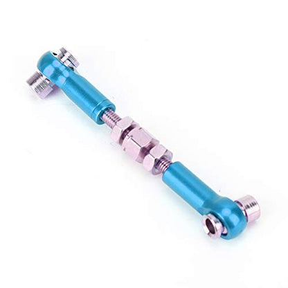 6 Pcs Adjustable Servo Links Tie Rod Set High Precision Aluminum Alloy RC Car Accessories for 1/10 1/12 Buggy Touring Drift Cars Red Purple Black Dark Blue Light Blue (Light Blue) - color: Light Blue