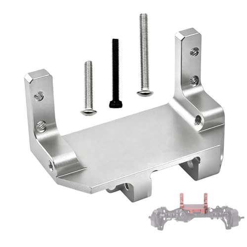 SCX10 III Servo on Axle Mount, AR45P Portal Axle 4-Link Suspension Servo Mount for 1/10 RC Crawler (Black/Silver) (Silver) - color: Silver